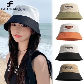 Fashion Bucket Hat Women Black Solid Color Cotton Korean Hat Ladies  Foldable Suncreen Spring Summer Hats For Women Fisherman Hat Female @ Best  Price Online