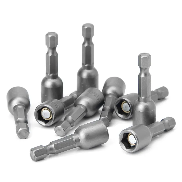 10 Pcs Nut Driver Set 8mm 5/16 quot; Socket Adapter Hex Drill