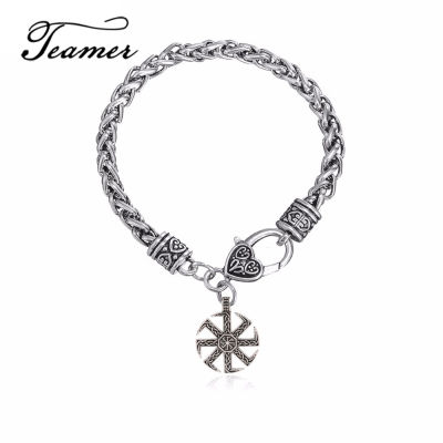 Teamer New Antique Sun Supernatural Pendant Bracelets Talisman Amulet Viking Runes Slavic Symbol Wicca Jewelry