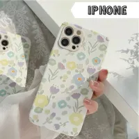 Candyy.case - เคสโทรศัพท์ ซิลิโคน หนังเทียม พิมพ์ลายดอกไม้ สไตล์เรโทร iPhone 11 Pro Max X Xr Xs Max 7 8 Plus Se 2020 12 Pro #238