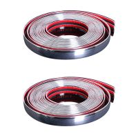 2X 20mm 5m Chrome Car Styling Moulding Strip Trim Self Adhesive Crash Protector Van