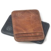 【CW】☬▨  Fashion Leather Thin Bank Credit Card Wallet Men Bus Holder Cash Change Pack Business ID