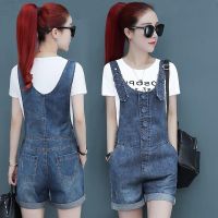 COD jfdss Denim overalls shorts womens clothing trendy waist thin Korean style loose suspenders jeans牛仔背带裤短裤女女装潮收腰显瘦韩版宽松吊带牛仔裤子yourbeauty5.sg 8.16