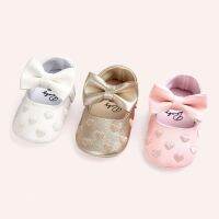 【hot】！ Baby Shoes Pink Bow-knot Anti-slip Soft Sole 4 Colors Newborns Classic Infant