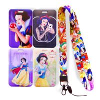 Pemegang Kartu Bank Anak-anak Putri Salju Disney Casing Kartu Lencana Bisnis Bingkai Casing Karyawan ABS Tempat Kartu ID Lanyard Siswa