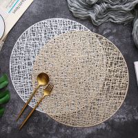 Golden PVC Hollow Non-slip Kitchen Accessories Placemat Coaster Insulation Pad Dish Coffee Cup Table Mat Napkin Home Hotel Decor