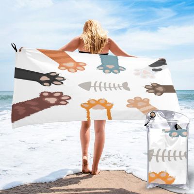 Wearable Bath Towel Cats Paw Set Soft and Absorbent Unique Towel for Ho Home Bathroom Gifts Women Bathrob