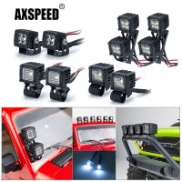 AXSPEED เพลาฐานวางสัมภาระโคมไฟสปอตไลท์ไฟ LED ด้านข้างสำหรับ TRX4 TRX6แกนเกลียว SCX10แนวแกน SCX24 1/4ตีนตะขาบ RC รถบรรทุกรถยนต์