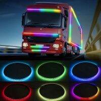 24V Strobe Running Streamer Led Strip Lights For Van Truck Decoration Dynamic Colorful Atmosphere Lamp Flexible DRL Car Styling