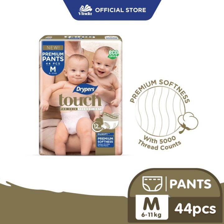 Drypers Touch Pants M44 / L38 / XL34 / XXL 30 (1 Packs) Lazada
