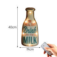 LEDIARY Cafe Beer Bar Bowling Retor Decor Wall Lamp Big Sconce Lighting Iron Art Route 66 Ice Cream Remote Control Wall Light