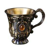 【CW】☌  Spirits Wine Glasses Cup 30ml Pattern Goblet Drinking Alloy Antique Decoration