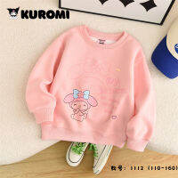 Sanrio Kuromi ผ้าฝ้ายกีฬาเสื้อกันหนาวการ์ตูนสบายๆแจ็คเก็ตกลางแจ้งน่ารักหลวมฤดูใบไม้ผลิฤดูใบไม้ร่วง H Oodies อะนิเมะเสื้ออบอุ่นสาวของขวัญ