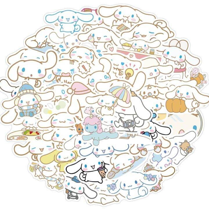 50ชิ้นอะนิเมะน่ารัก-cinnamoroll-สติกเกอร์กันน้ำลายการ์ตูนของเล่นเด็กไดอารี่-diy-สมุดบันทึกติดสติกเกอร์จักรยานแล็ปท็อปสติกเกอร์และป้าย