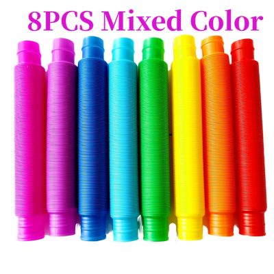 8PCS/Pack Pop Tubes Fidget Sensory for Stress Anxiety Children Adults Brinquedos Gifts