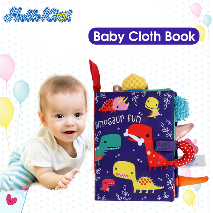 Dinosaur Toys Baby Books Soft Crinkle Cloth Books for Babies Infants  Toddler Toys, Early Development Interactive Car & Stroller Soft Toys Gifts  for Baby Girls Boys Touch and Feel Tails Baby Book(Bebe) 