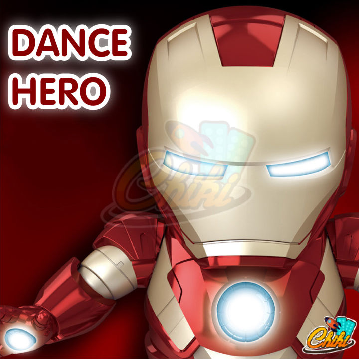 หุ่นยนต์เต้นได้ใสถ่านหุ่นฮีโร่เต้น-dance-hero-มีเสียงมีไฟ