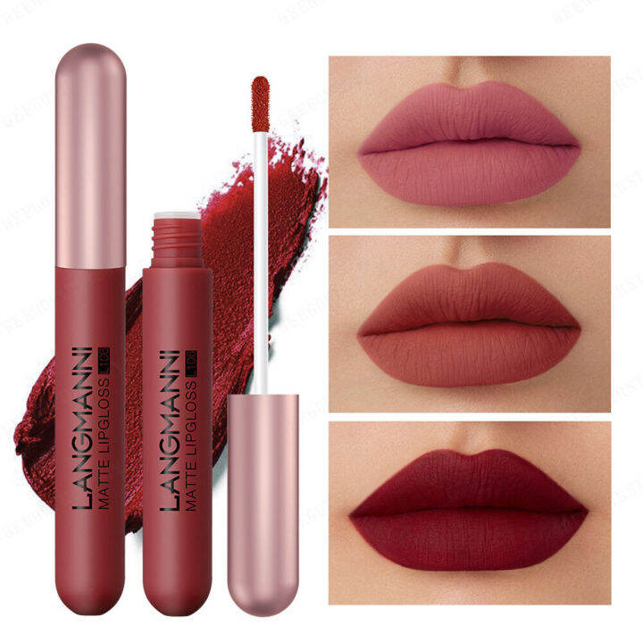 geegofirst Langmanni Lipstick Kit 6 Shades of Matte Velvet Lip Lacquer ...