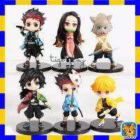 พร้อมส่ง ฟิกเกอร์การ์ตูน Demon Slayer Kimetsu No Yaiba ดาบพิฆาตอสูร จำนวน 6 ตัว/ชุด 8cm