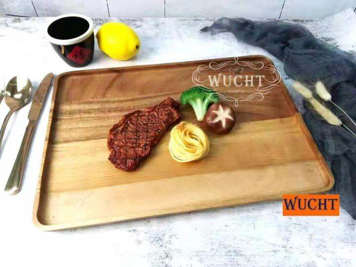 Natural Wood Rectangular Serving Dish / Serving Tray / Serving Plate 30 x 13cm Lazada