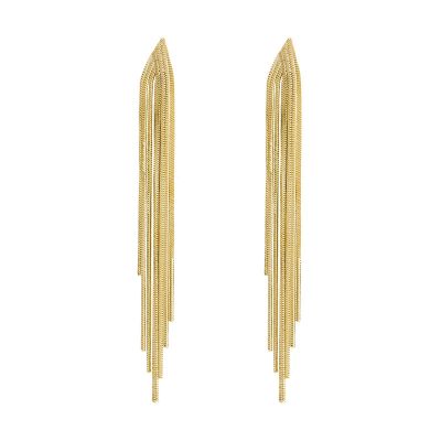 【YF】 Vintage Long Metal Chain Tassel Clip on Earrings 2023 Bohemian Geometric Without Piercing Ear Clips for Women Party Jewelry Gift