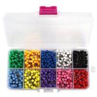 1000 Pcs Map Tacks Push Pins Plastic Head With Steel Point Cork Board Safety Colored Thumbtack Office School Supply Clips Pins Tacks