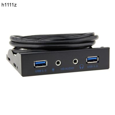 2 Port USB 3.0 Hub Splitter HD Audio 3.5mm Earphone Jack Mic Interface Front Panel Bracket Adapter for PC 20 Pin 3.5" Floppy Bay USB Hubs