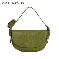 CHERL &amp; KOLRS กระเป๋าสะพายไหล่แฟชั่นแนวสตรีทกระเป๋าอานม้าวินเทจใหม่กระเป๋าครอสบอดี้เครื่องสร้างบรรยากาศอย่างง่าย