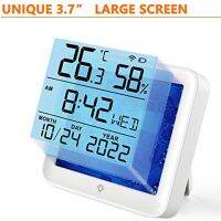 1 PCS Intelligent Temperature and Humidity Clock Temperature and Humidity Sensor White