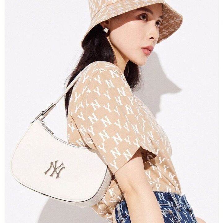 mlb-official-ny-ml-new-underarm-bag-high-quality-casual-all-match-ladies-portable-shoulder-bag-22-metal-embossed-ny-full-standard-trendy-bag