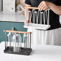 VDM194 Kitchen Cup Drain Rack Holder Shelf Rack 6 Cup Coffee Cup Mug Glass Silicone Hooks Non-Slip Drying Holder