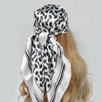 2022 Neckerchief Shawl Wraps Print Silk Satin Scarf square Women Muslim Hijab Elegant Headband Bandana design brand foulard