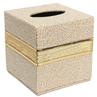 Durable Room Car PU Leather Square Tissue Box Paper Holder Case Cover Napkin