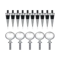 10Pcs Wine Stopper and 5Pcs Blank Bottle Opener Bottle Opener Inserts Set Hardware for Wedding Party Turning DIY Project