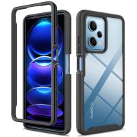 Rugged Armor Shockproof Phone Case For Xiaomi Redmi Note 12 5G Poco X5 Pro TPU Frame Hard Plastic Transparent Acrylic Back Cover