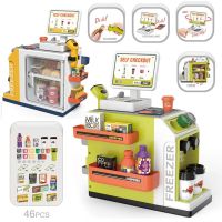 Childrens Supermarket Cash Register Playset for Kids with Money Scanner Credit Card Machine Pretend Play Toys for Boys Girls