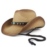 【CC】 new Men Hollow Cowboy Hat Turquoise Sombrero Hombre Beach Cowgirl Jazz Size 57-59CM