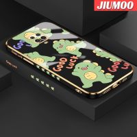 เคส JIUMOO สำหรับ Xiaomi MI POCO M2 Pro Redmi Note 9S Note 9 Pro เคสการ์ตูน Luck Little Monster Pattern New Square Border ใหม่ปลอกชุบพื้นผิวซิลิก้าเจลนิ่มกันกระแทกเคสมือถือเลนส์กล้องถ่ายรูปฝาครอบป้องกัน