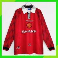 ✚┇◕ เสื้อกีฬาแขนยาว ลายทีมชาติฟุตบอล MU 96-97 Man Utd ชุดเหย้า สไตล์เรโทร สําหรับผู้ชาย