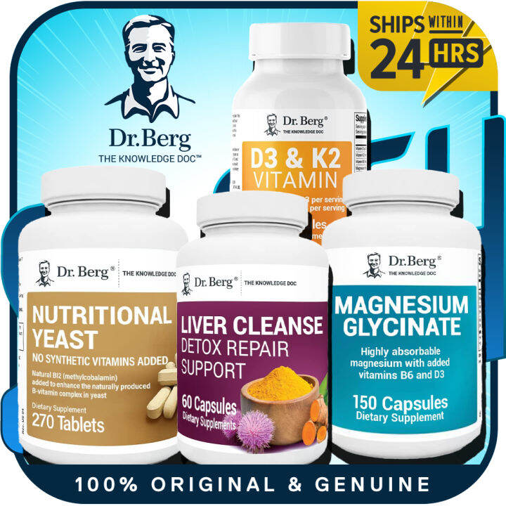 GENUINE Dr. Berg's Liver Cleanse Magnesium Glycinate D3 K2 Vitamin