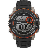 Timex Mens DGTL Sphere 45 mm Chrono Silicone Strap Watch Orange/Grey