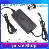 JuXie store AC 100-240V DC 12V 5A Power Supply 24V 5A Power Adapter Universal Transformer Charger Adaptor for LED Strips Light