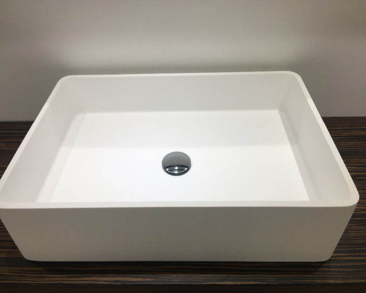 Bathroom Rectangular Above Counter Vessel Sink Cloakroom Solid Surface