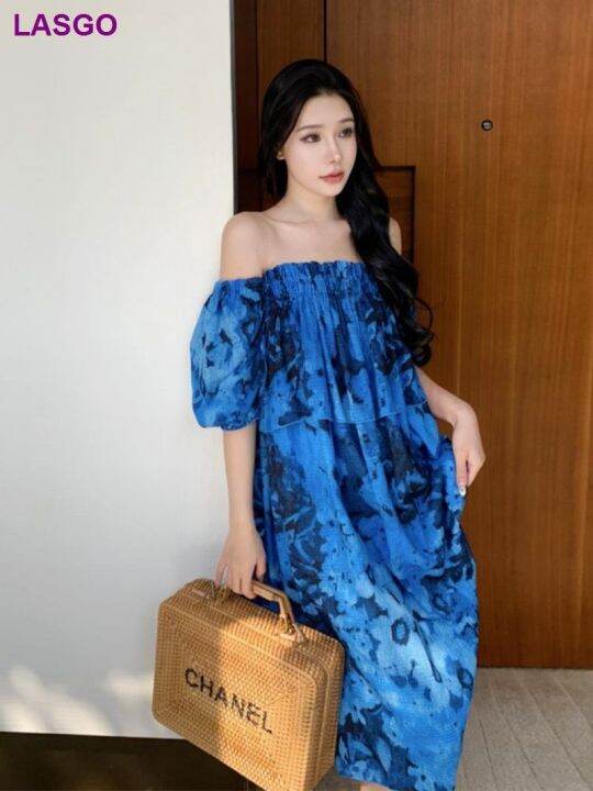 Pictures Show Thin Covering A Word Shoulder Meat Dress Erhai Lake Beach