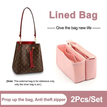 2 Packs Neonoe Purse Organizer Handbag Insert for LV NEONOE MM Bucket Bag  Organizer Soft Luxury Material Not Felt (Pink, Large) : :  Fashion
