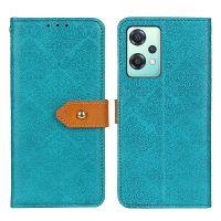 เคสหน้ังกลับมือถือสำหรับ OnePlus CE 2 Lite 5G ลายดอกไม้ยุโรป (สีน้ำเงิน)(Elec-CN)