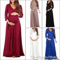 ✺✼ Vestido de maternidade Boho para sessão fotográfica manga curta decote em v fotografia mulheres grávidas roupas trabalho plus size