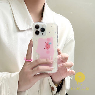 For เคสไอโฟน 14 Pro Max [Cute Pig Pink] เคส Phone Case For iPhone 14 Pro Max Plus 13 12 11 For เคสไอโฟน11 Ins Korean Style Retro Classic Couple Shockproof Protective TPU Cover Shell