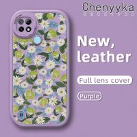 เคสสำหรับ Realme C21 C21Y C25Y ลายการ์ตูนเคสโทรศัพท์หนังดีไซน์ใหม่กันกระแทกลายดอกไม้แฟชั่นเคสซิลิโคนนิ่มเคสปกป้องเลนส์กล้องรวมทุกอย่าง