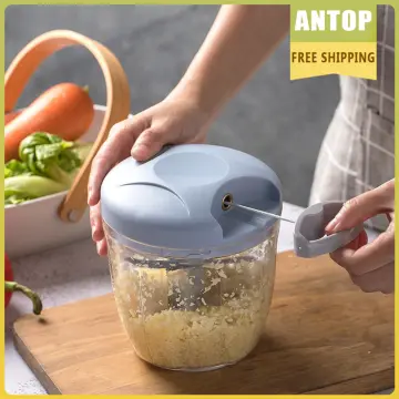 New Portable Manual Garlic Chopper Food Processor Hand Pull String Garlic  Press Crusher Meat Mincer Cooking Kitchen Accessories